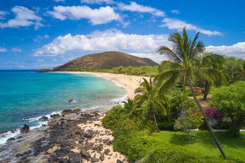 fine art photograph of Makena State Park also known as Big Beach on the island of Maui, Hawaii.  Hawaii photography by Andrew Shoemaker