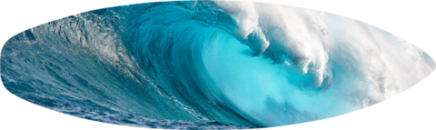 photograph of the largest wave in Hawaii Jaws printed directly on to a surfboard.  Photograph by Maui photographer Andrew Shoemaker