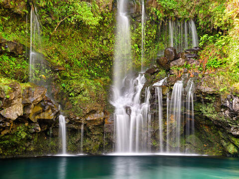 Eden, a waterfall image along the road to Hana on the Hawaiian island of Maui.  Photographed by Hawaii landscape photographer Andrew Shoemaker