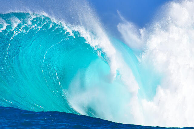 incredible colors of the biggest wave in Hawaii Jaws on the north shore of the island of Maui.  Hawaii Fine Art by Andrew Shoemaker
