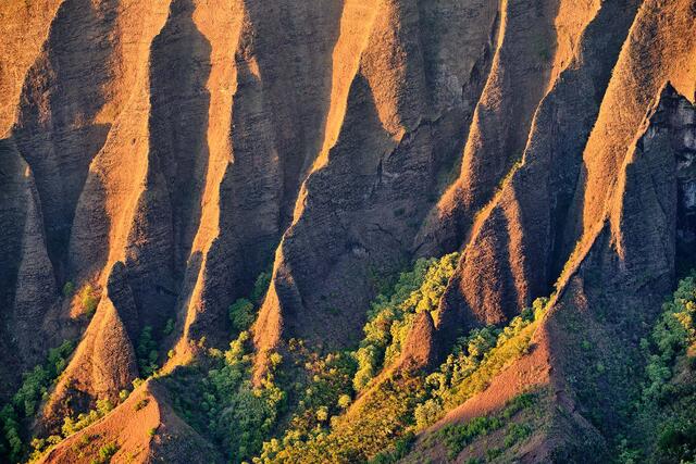 an abstract landscape photograph of the beautiful Kalalau valley along the Na Pali coast on the Hawaiian island of Kauai.  Kauai photography by Andrew Shoemaker