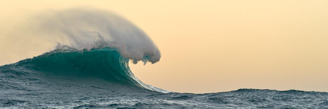 Tempest is a fine art photograph of the surf break known as Jaws breaking at sunset.  Jaws (also known as Peahi) is the largest wave in all of Hawaii.