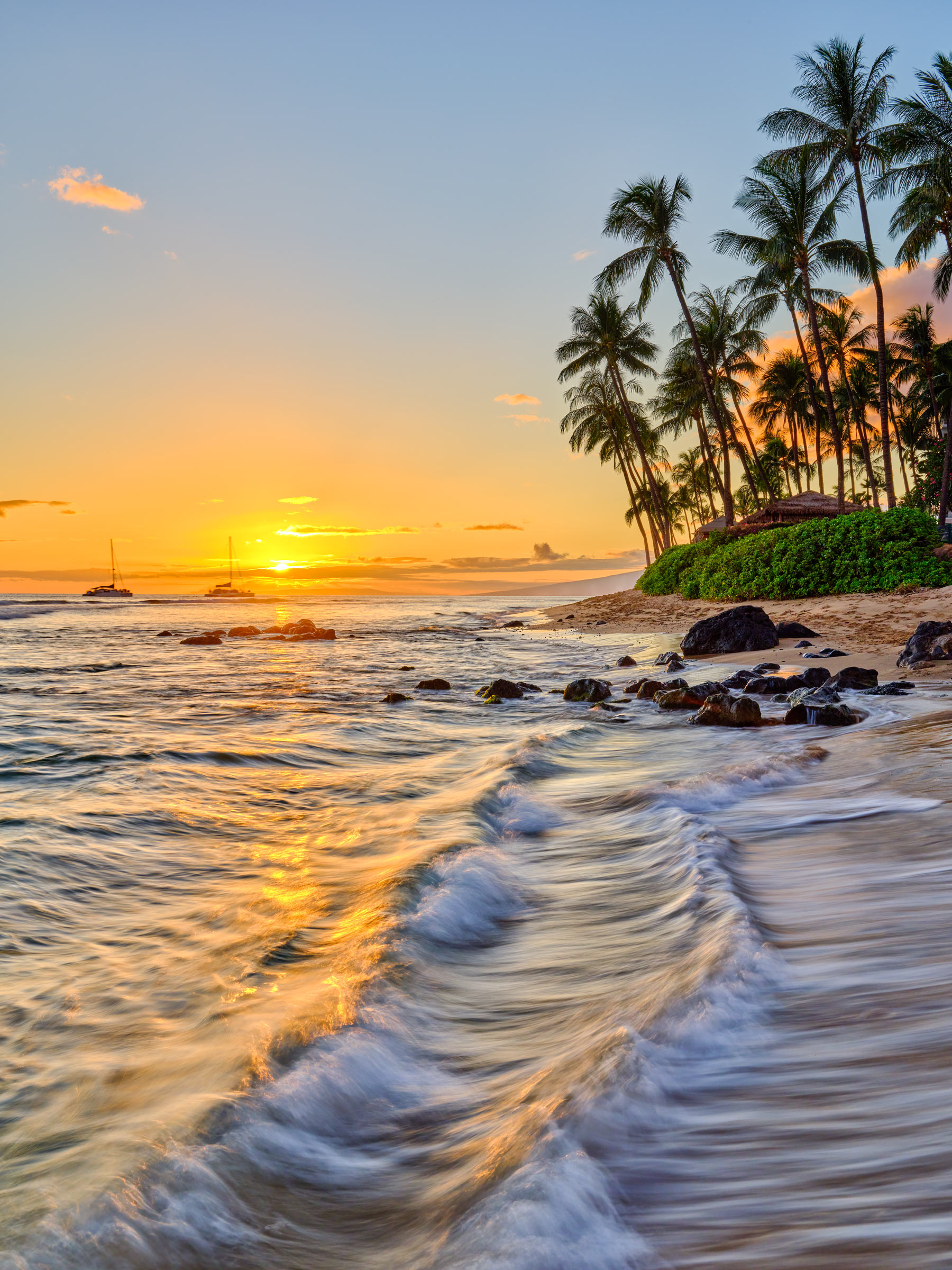 Kaanapali Amour a beautiful sunset in front of the Marriot resort on Kaanapali Beach on the Hawaiian island of Maui. Fine art limited edition photography by Andrew Shoemaker