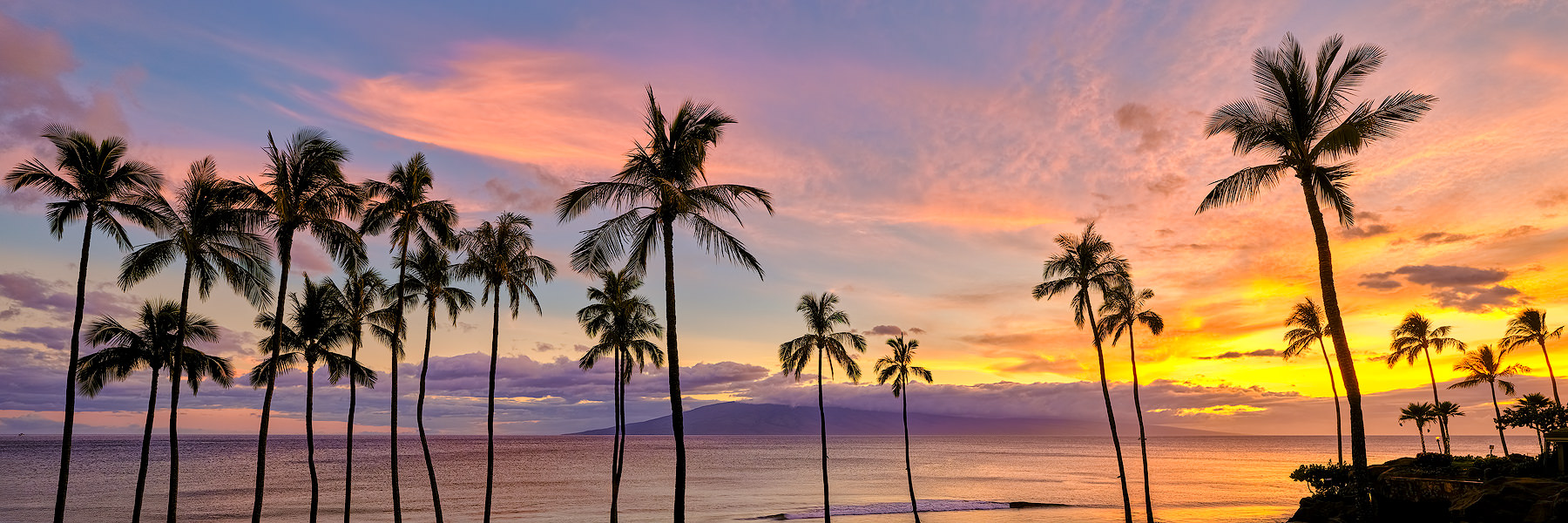 スプレーアート 風景画 船と夕日SSMキャンバス Ka'anapali Skies | Ka'anapali Beach | Maui, Hawaii