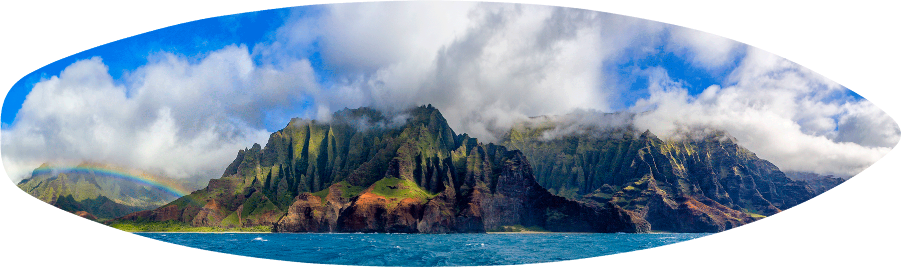 an award winning panoramic photograph captured of the na pali coastline on the hawaiian island of Kauai by hawaii fine art photographer Andrew Shoemaker