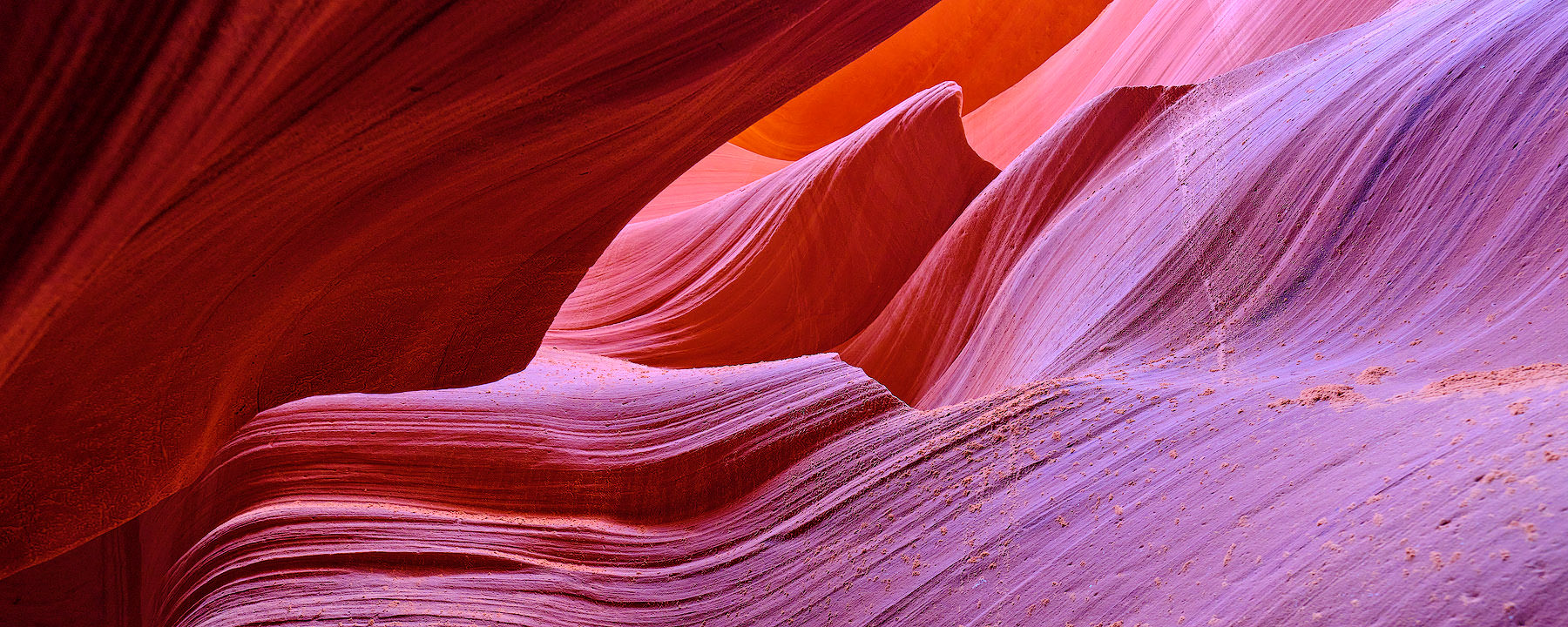 abstract panorama of sandstone canyon walls in lower antelope canyon near Page, Arizona in the American Southwest.  Nature Photography by Andrew Shoemaker